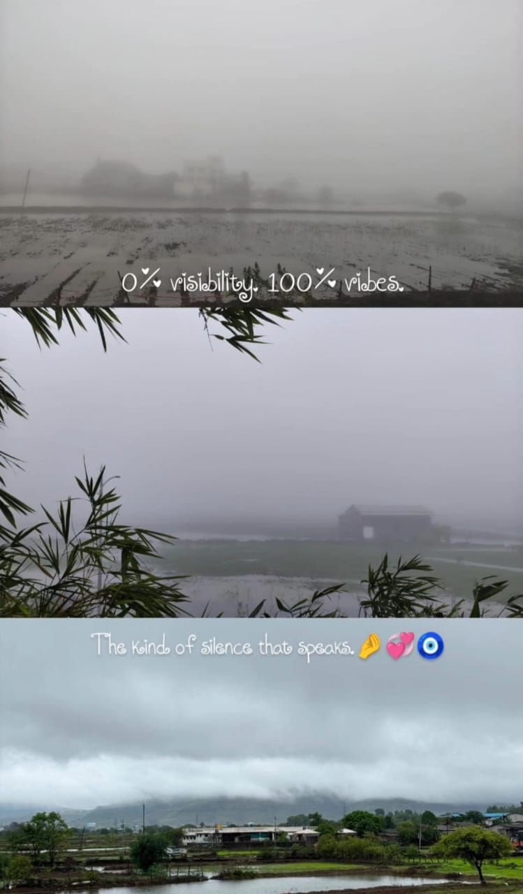 Foggy monsoon views from around White Smoke Villa in Igatpuri