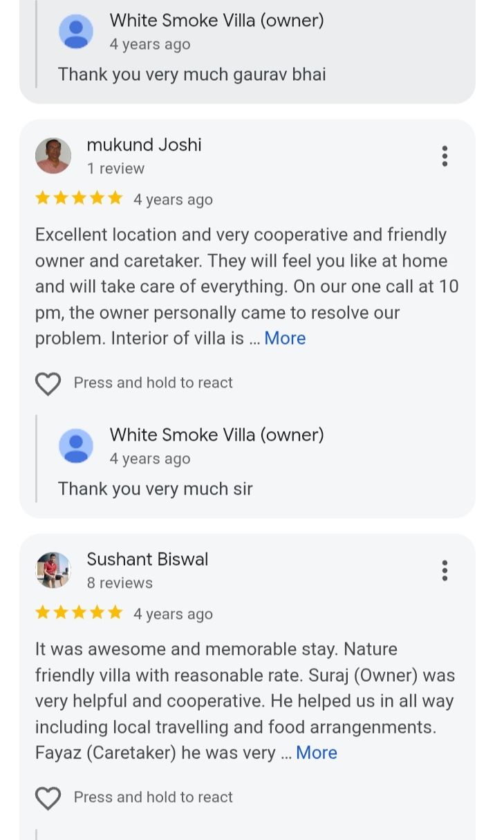 Google Review screenshot — Mukund Joshi & Sushant Biswal — 5★