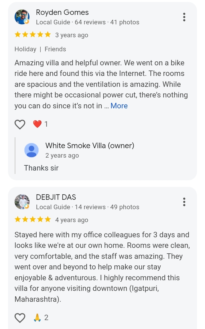 Google Review screenshot — Royden Gomes & Debjit Das — 5★